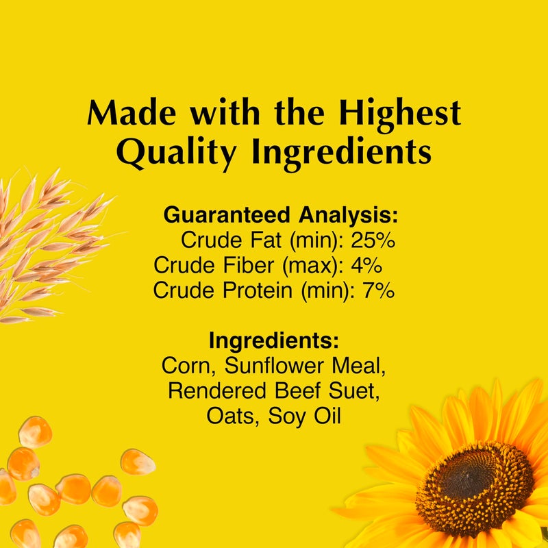 CS C&S Sunflower Suet Nuggets, Wild Birds Food For Woodpeckers, Chickadees, Nuthatches, and More, 8 Pounds - Image 2